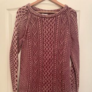 COPY - New with Tags. LL Bean Sig Cotton Fisherman Tunic Sweater, Burgundy